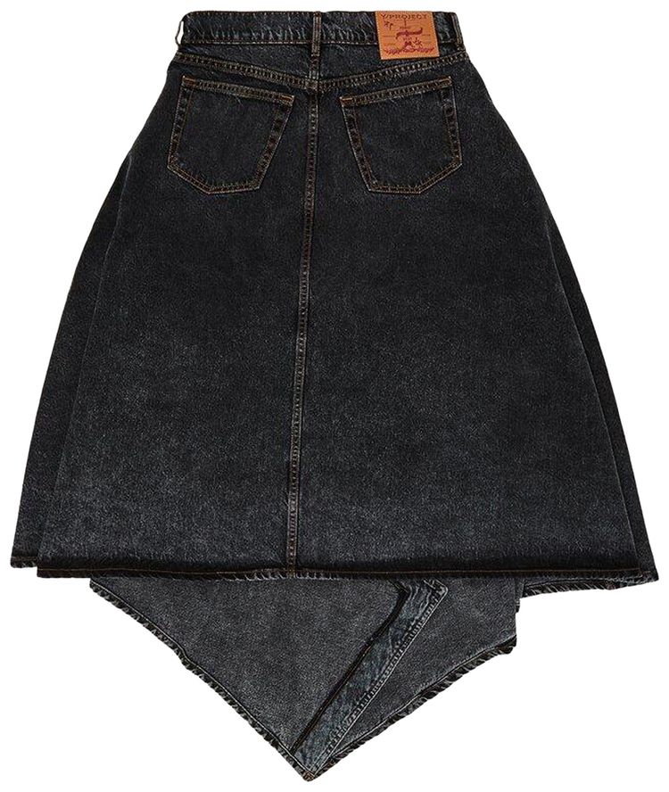 YProject Evergreen Cut Out Denim Skirt Vintage Black