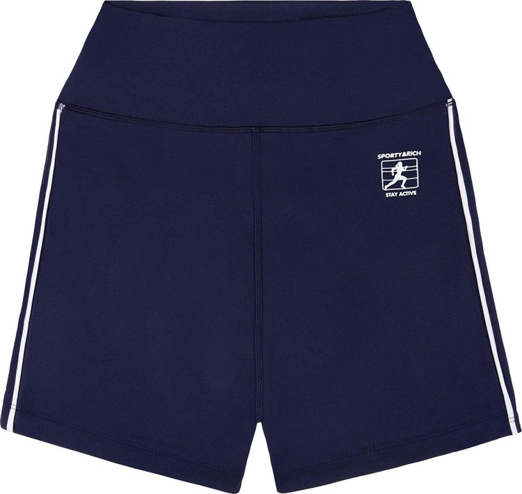 Sporty  Rich Runner Box Biker Short NavyWhite