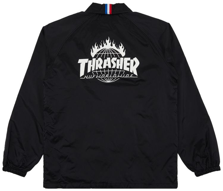 HUF x Thrasher Tour De Stoops Coach Jacket Black