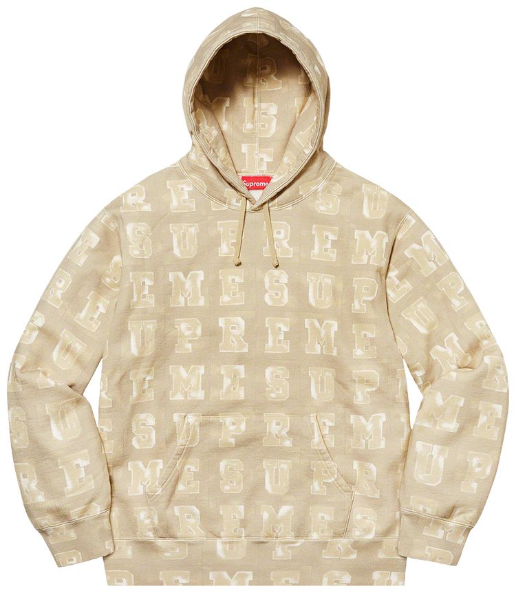 Supreme Blocks Hooded Sweatshirt Tan