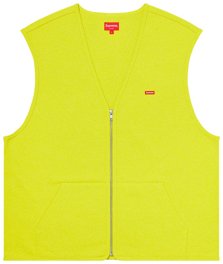 Supreme Zip Up Sweat Vest Acid Green
