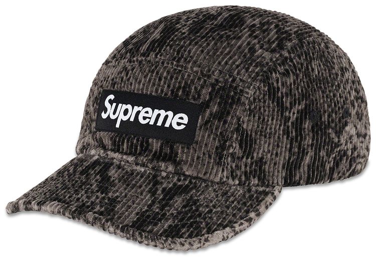 Supreme Snakeskin Corduroy Camp Cap Black