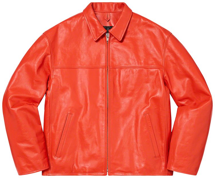 Supreme x Yohji Yamamoto Leather Work Jacket Orange