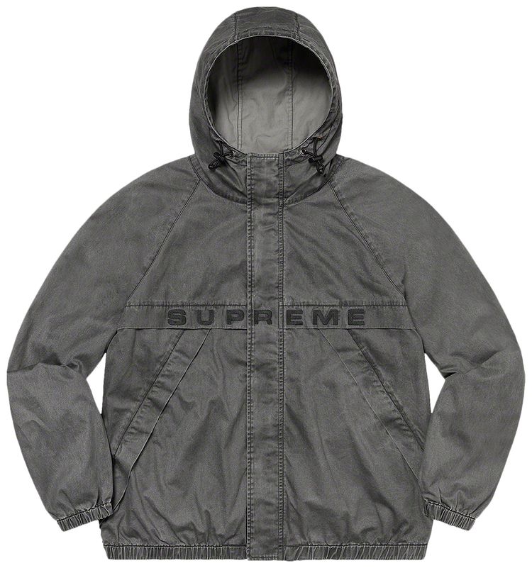 Supreme Overdyed Twill Hooded Jacket Black