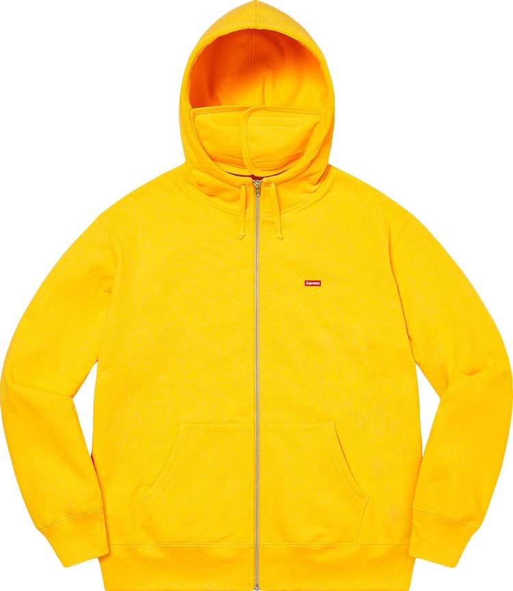 Supreme Small Box Facemask Zip Up Hooded Sweatshirt Yellow