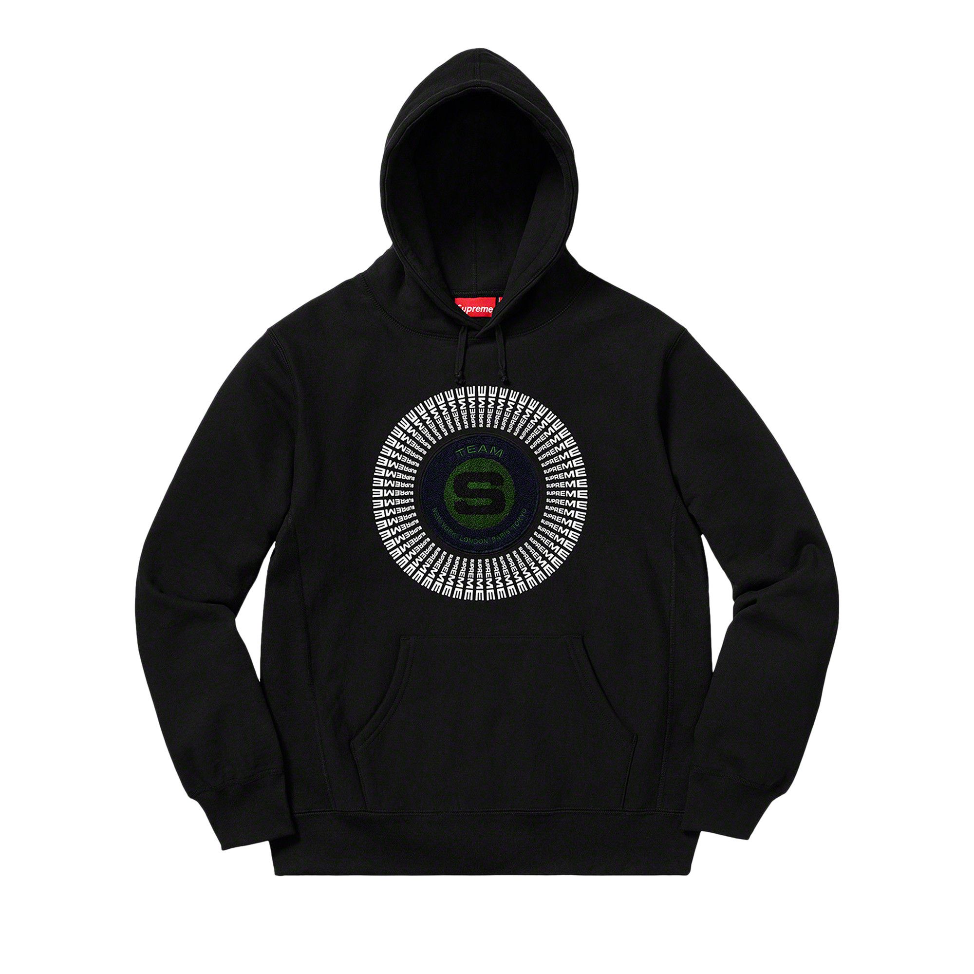 【Supreme】CHENILLE HOODED SWEATSHIRT ブラック【kse977】 Supreme Team Chenille Hooded Sweatshirt (SS22) - $178