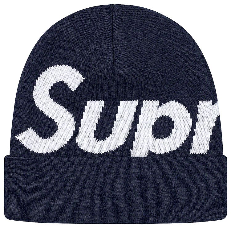 Supreme Big Logo Beanie Navy