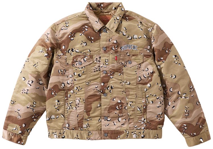Supreme x Levis Nylon Trucker Jacket Chocolate Chip Camo