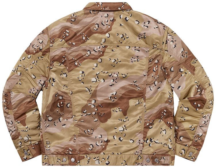 Supreme x Levis Nylon Trucker Jacket Chocolate Chip Camo