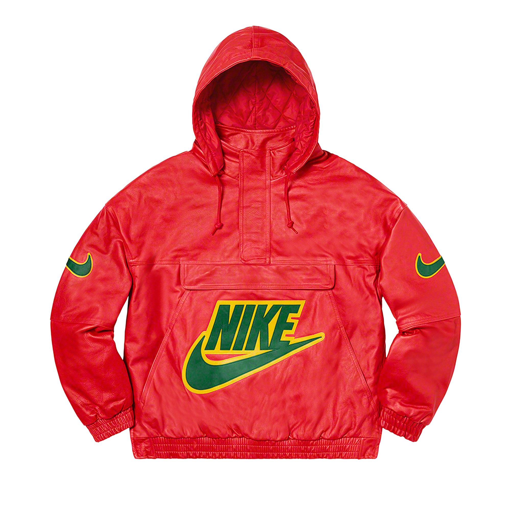 Size l Supreme x Nike Leather Anorak 'Red'