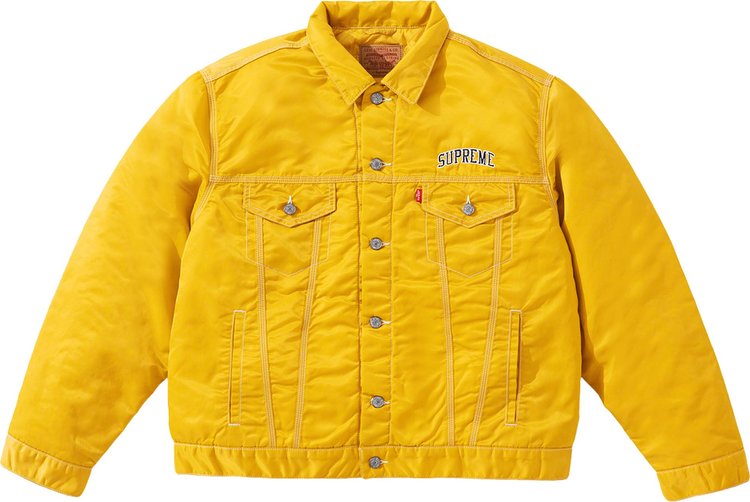 Supreme x Levis Nylon Trucker Jacket Yellow