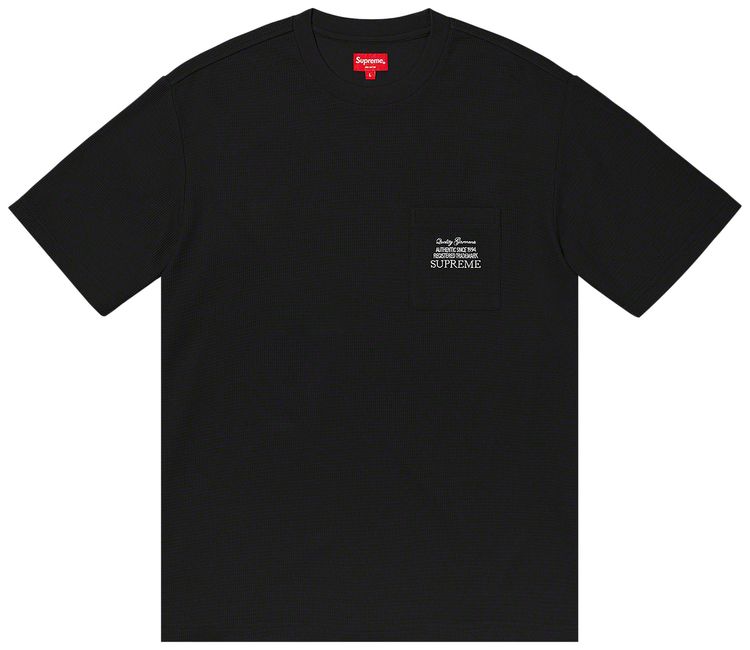 Supreme Waffle Pocket Tee Black