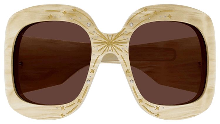 Gucci Wrap Around Sunglasses BeigeBrown