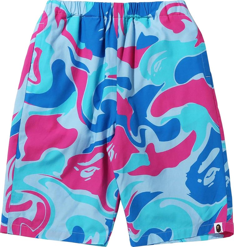 BAPE Marble Camo Shorts Blue