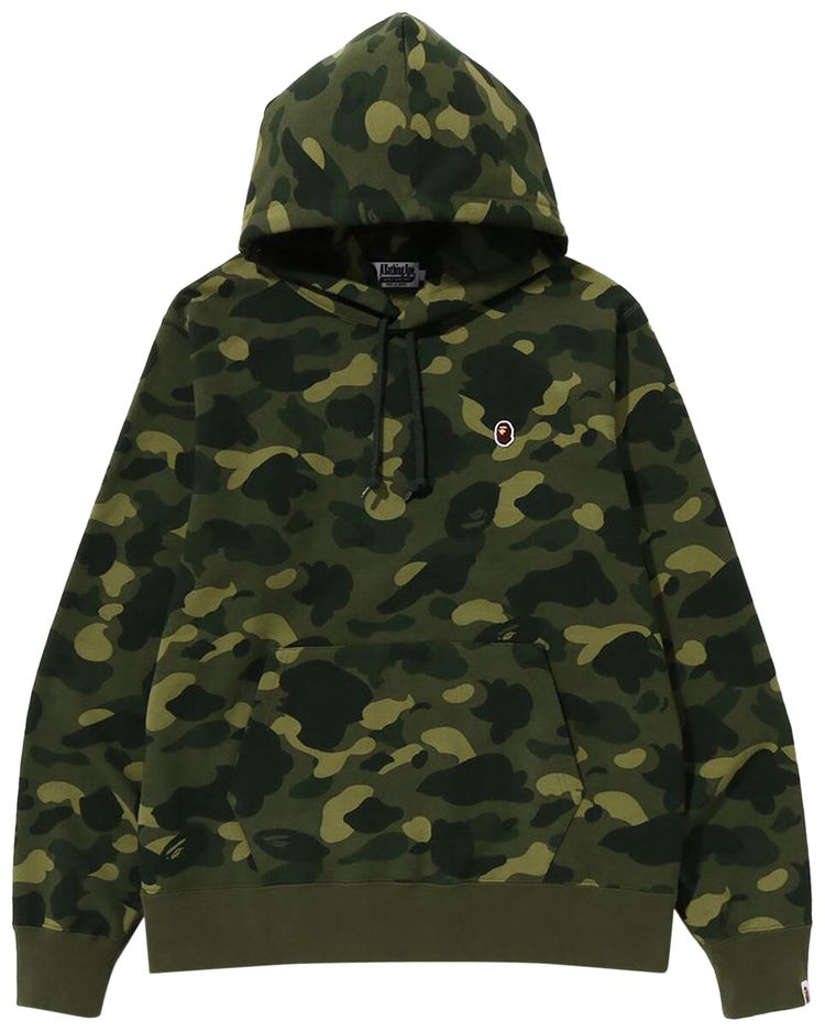 BAPE Color Camo One Point Ape Head Pullover Hoodie Green