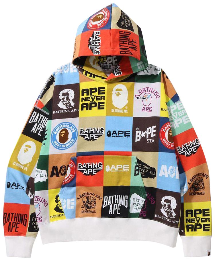 BAPE Classic Logo Loose Fit Pullover Hoodie Multicolor