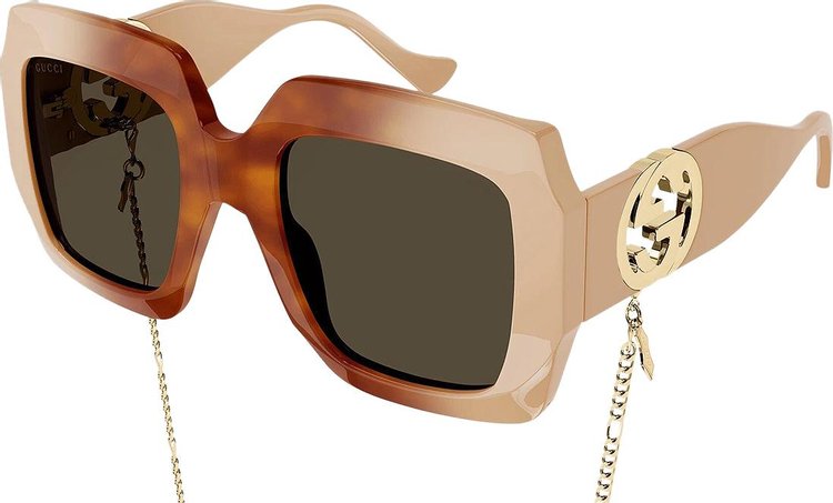 Gucci Square Sunglasses HavanaIvoryBrown