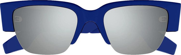 Alexander McQueen Half Frame Sunglasses BlueSilver