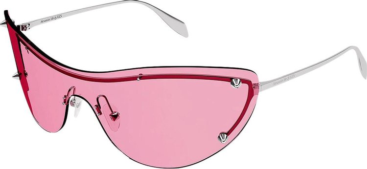 Alexander McQueen Shield Sunglasses SilverPink