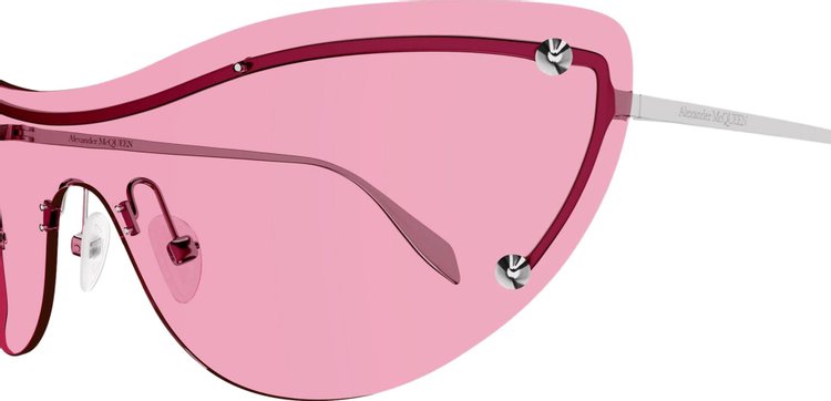 Alexander McQueen Shield Sunglasses SilverPink