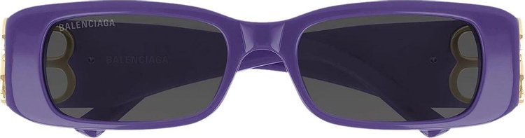 Balenciaga Rectangular Sunglasses VioletGoldGrey