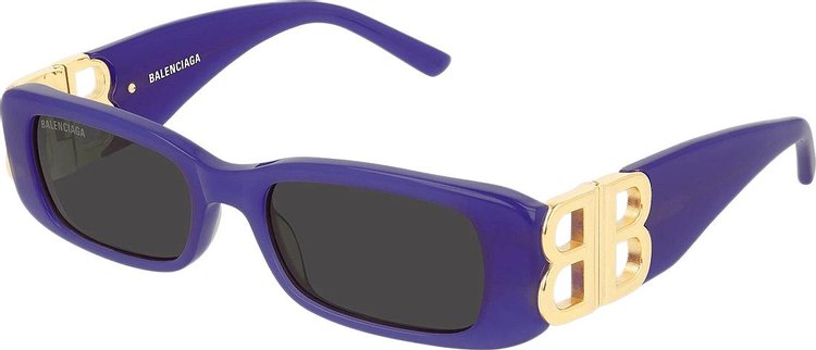 Balenciaga Rectangular Sunglasses VioletGoldGrey