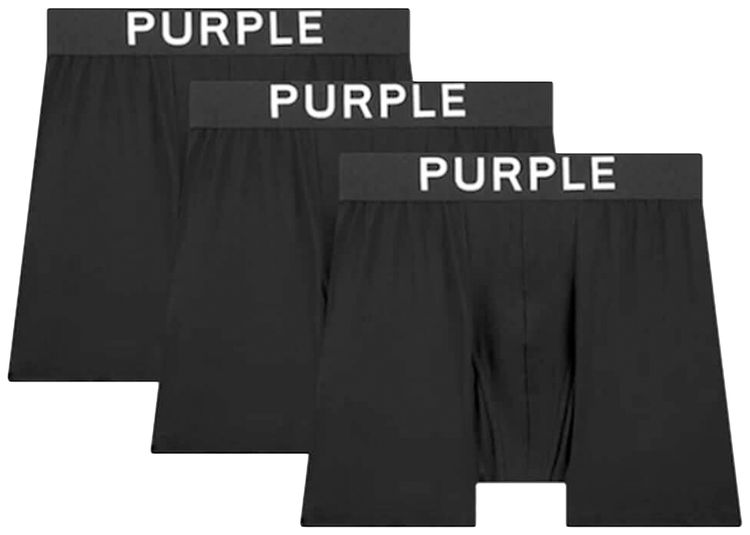 PURPLE BRAND Boxer Brief 3 Pack Black