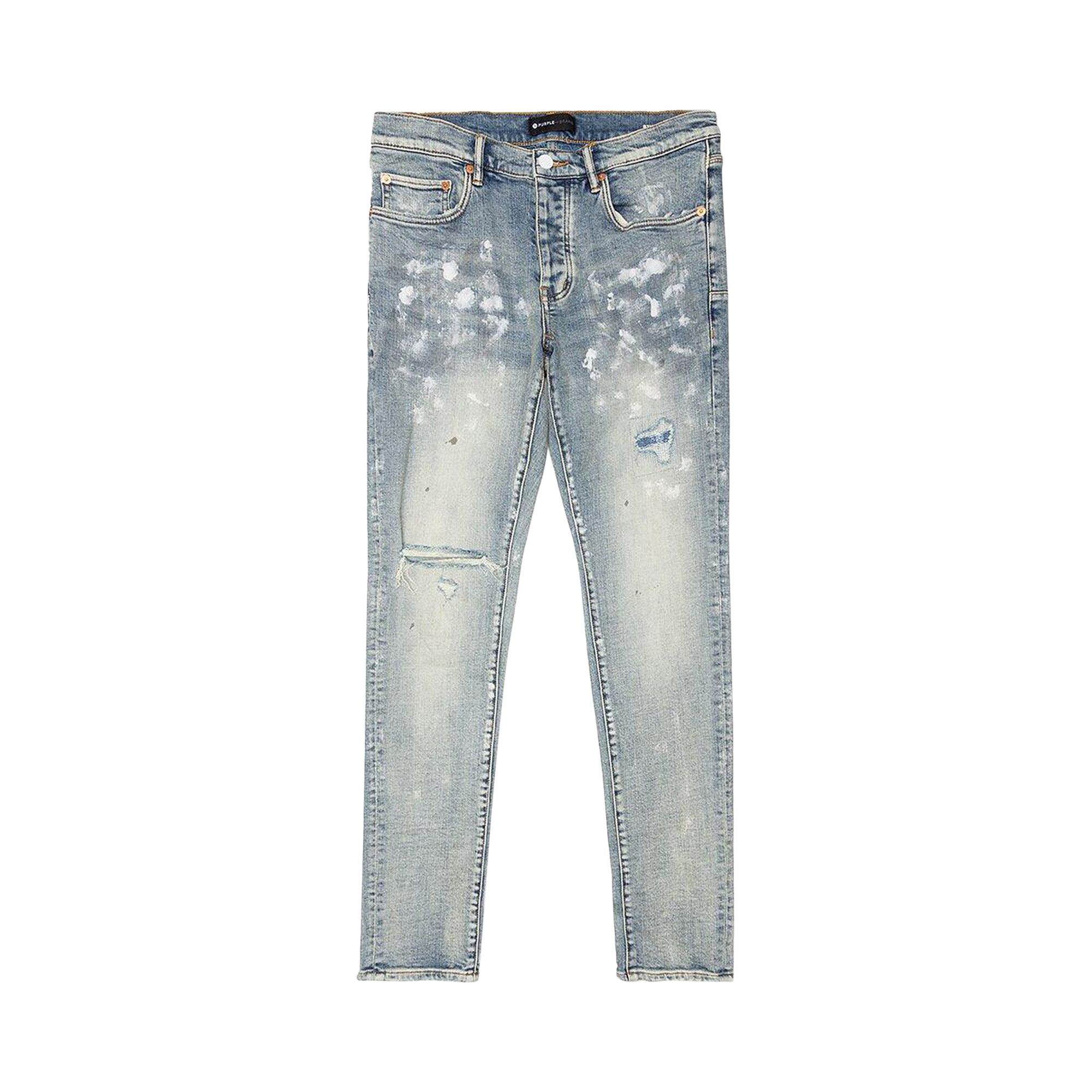 Buy PURPLE BRAND Paint Blowout Jeans 'Light Indigo' - P001 LIA | GOAT