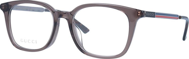 Gucci Square Frame Eyeglasses Brown RutheniumTransparent