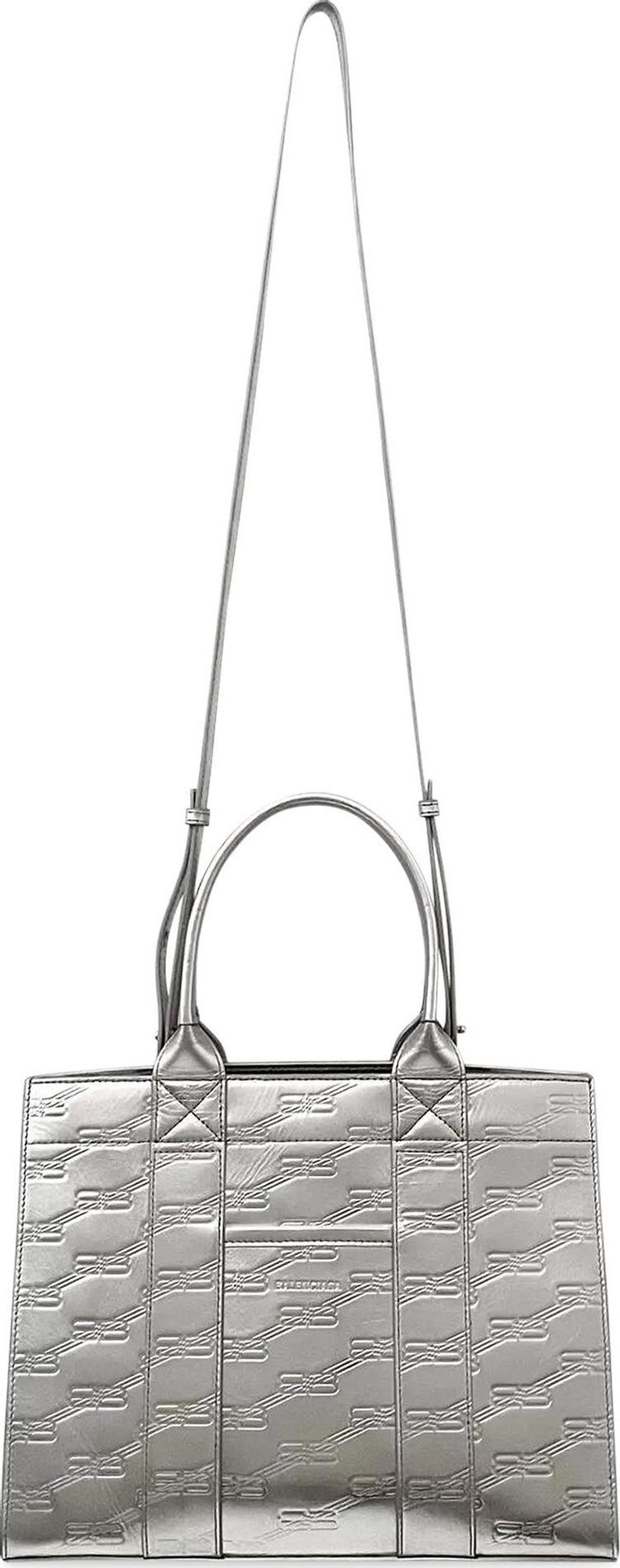 Balenciaga Logo Tote Bag Silver