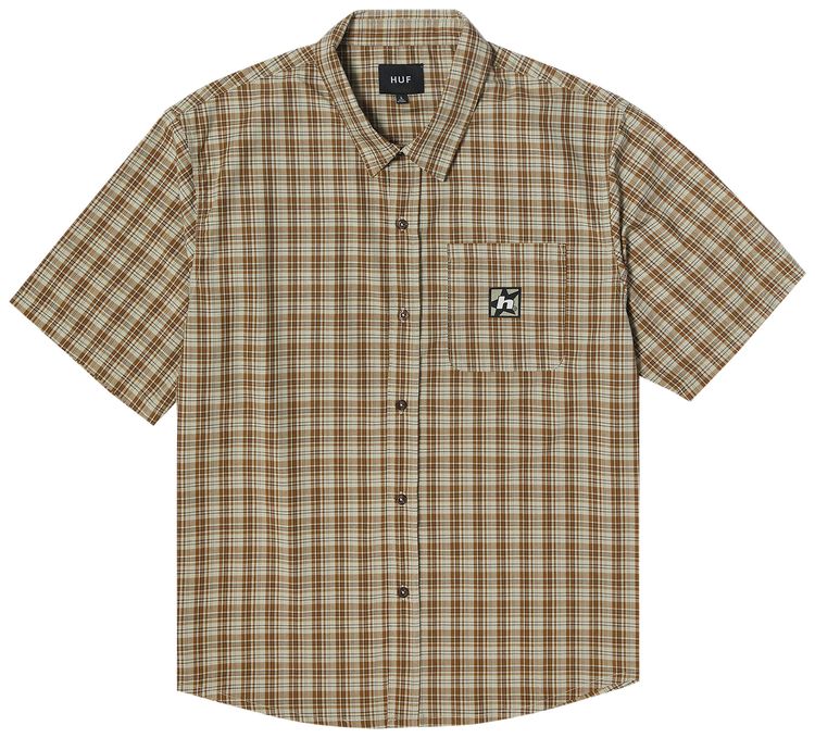 HUF H Star Plaid Short Sleeve Shirt Tan