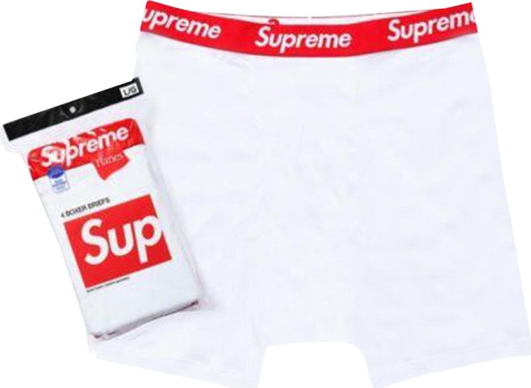 Supreme x Hanes Boxer Briefs 4 Pack White