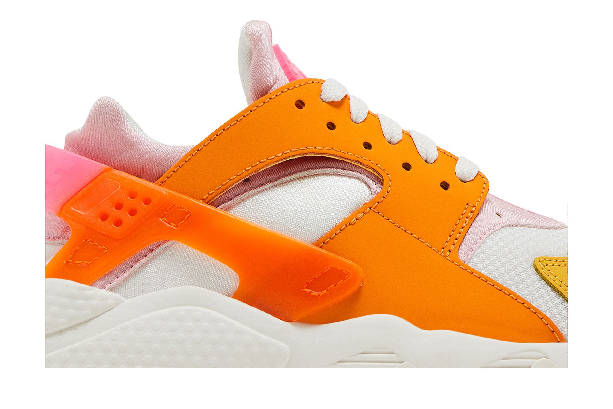 Pink orange and white huaraches discount