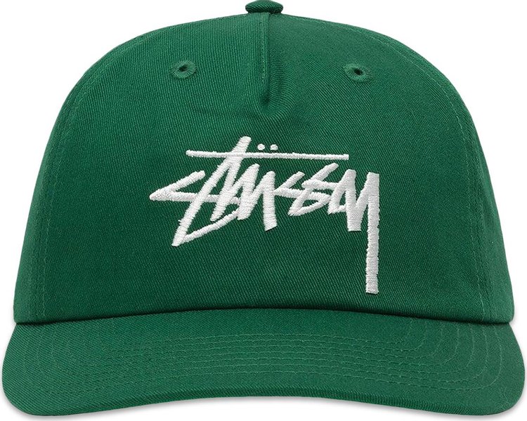 Stussy Big Stock Mid Depth Cap Green