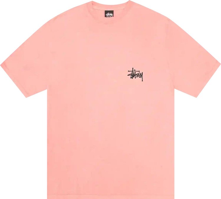 Stussy Basic Pigment Dyed Short Sleeve Tee Coral