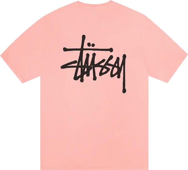 Stussy Basic Pigment Dyed Short Sleeve Tee Coral