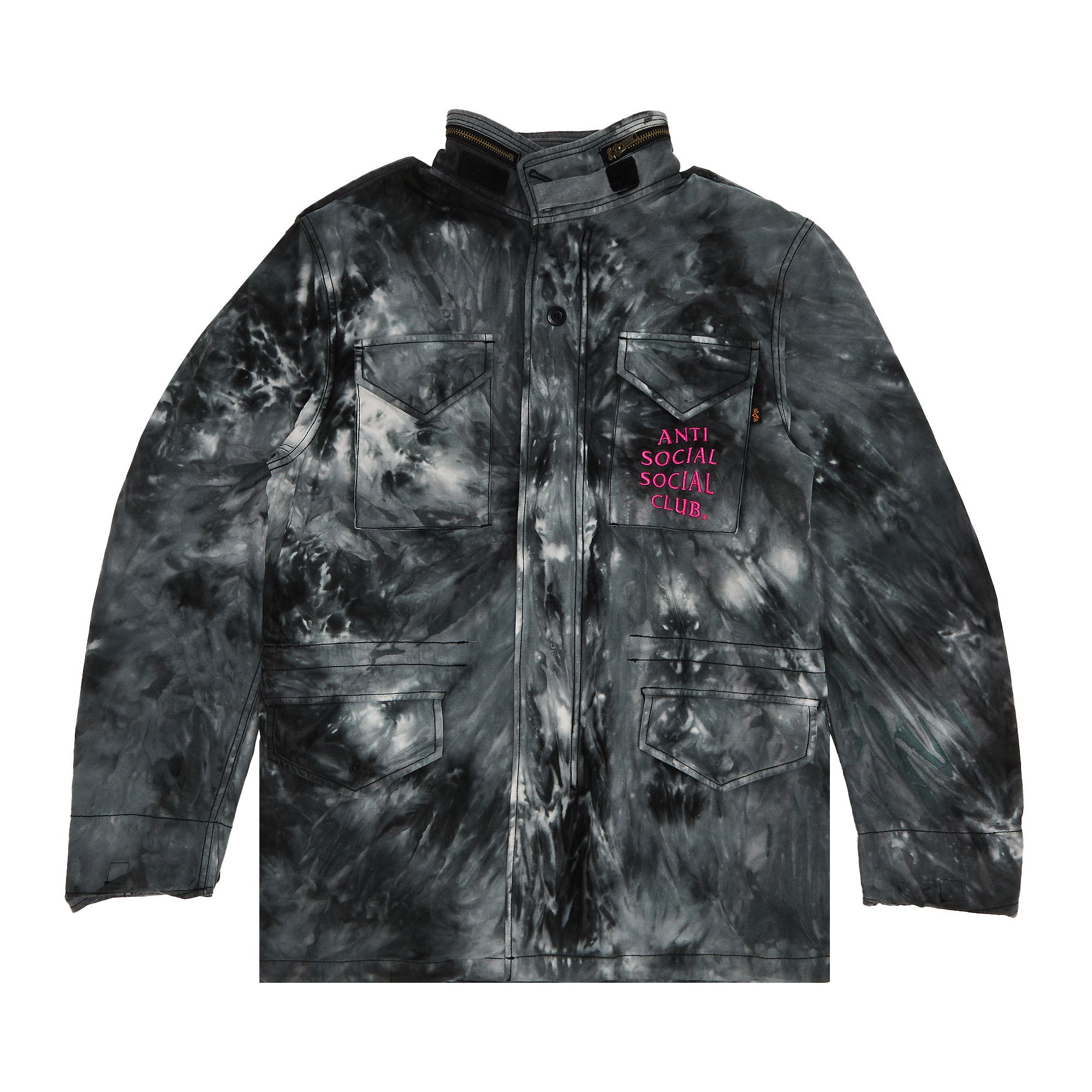 Size xl Anti Social Social Club x Alpha Industries M65 Jacket 'Tie Dye  Black'