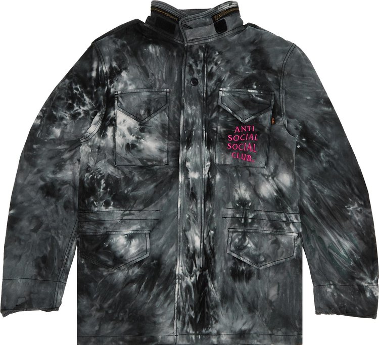 Anti Social Social Club x Alpha Industries M65 Jacket Tie Dye Black