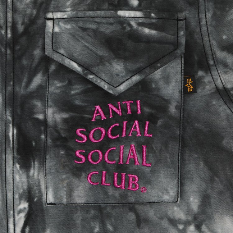 Anti Social Social Club x Alpha Industries M65 Jacket Tie Dye Black