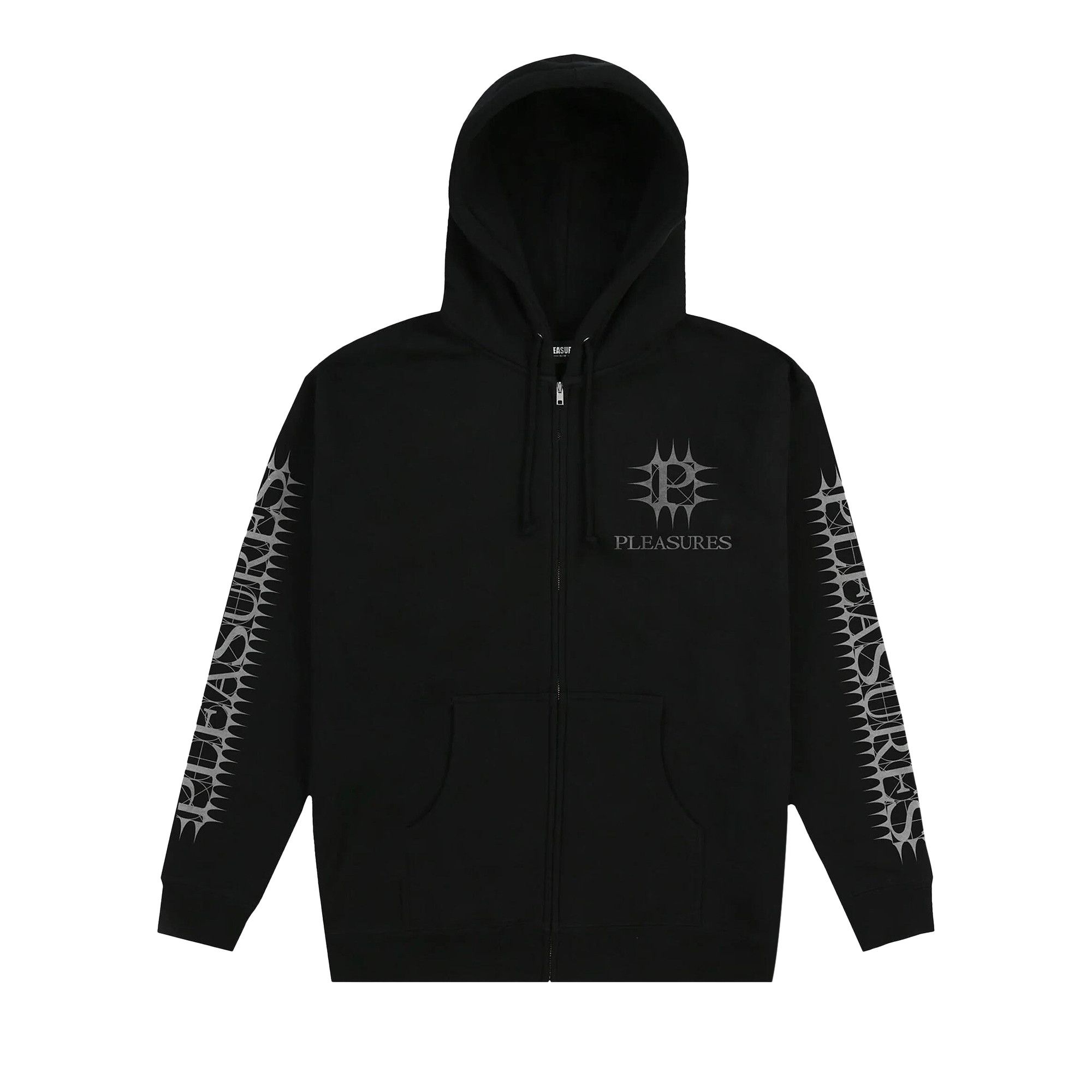 Buy Pleasures Spike Zip Hoodie Black P24F102 BLAC GOAT