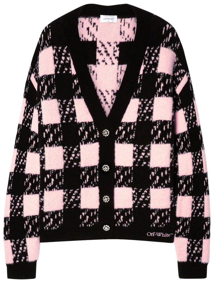 Off White Vichy Cardigan BlackCloud Pink