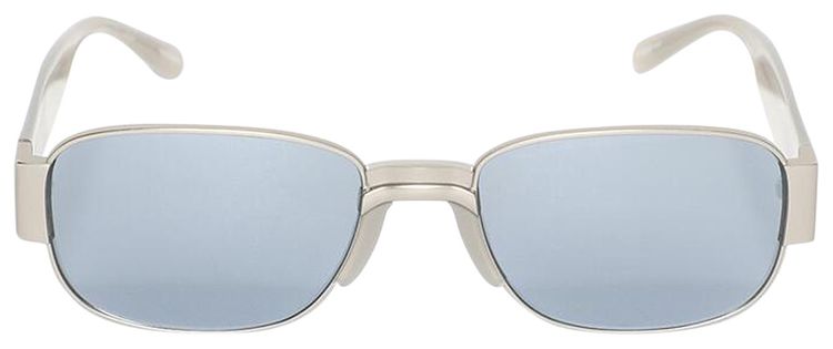 Dries Van Noten Rectangular Sunglasses Matte SilverGreySilver
