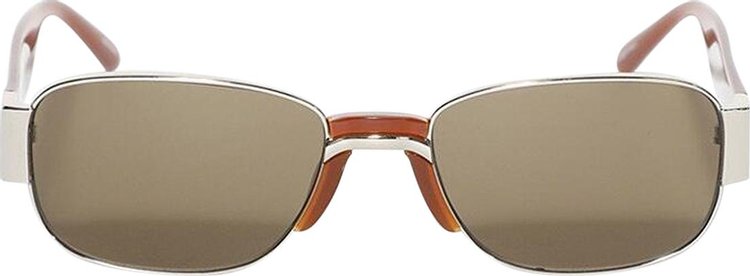 Dries Van Noten Rectangular Sunglasses SilverBrown