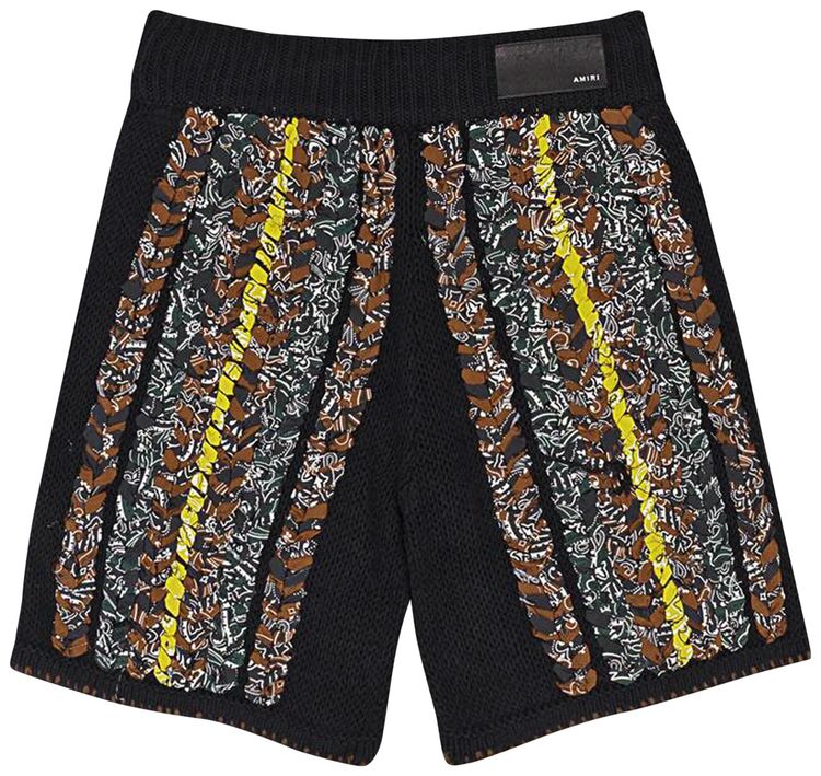 Amiri Braided Bandana Shorts Black