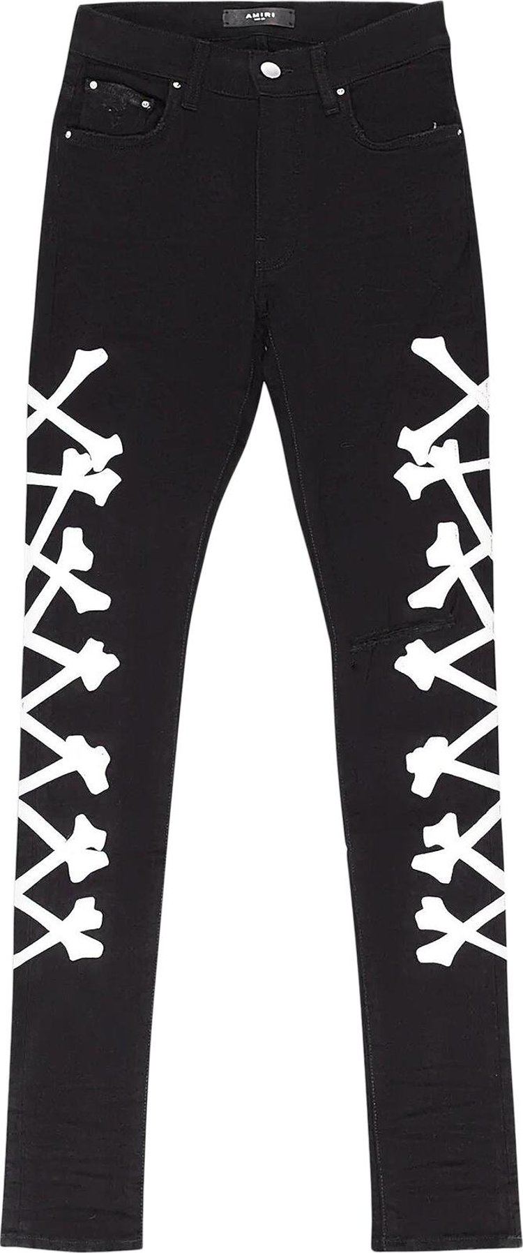 Amiri Bones Skinny Jeans BlackSilver