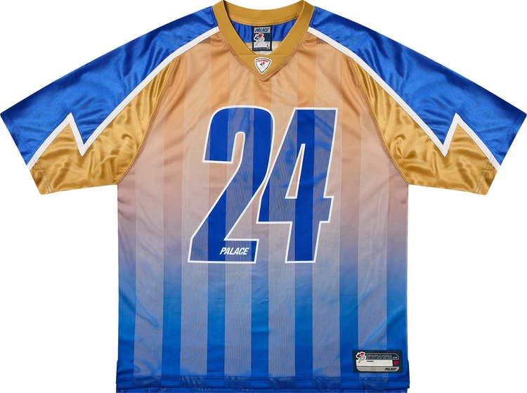 Palace Meshy Stripe Jersey BlueGold