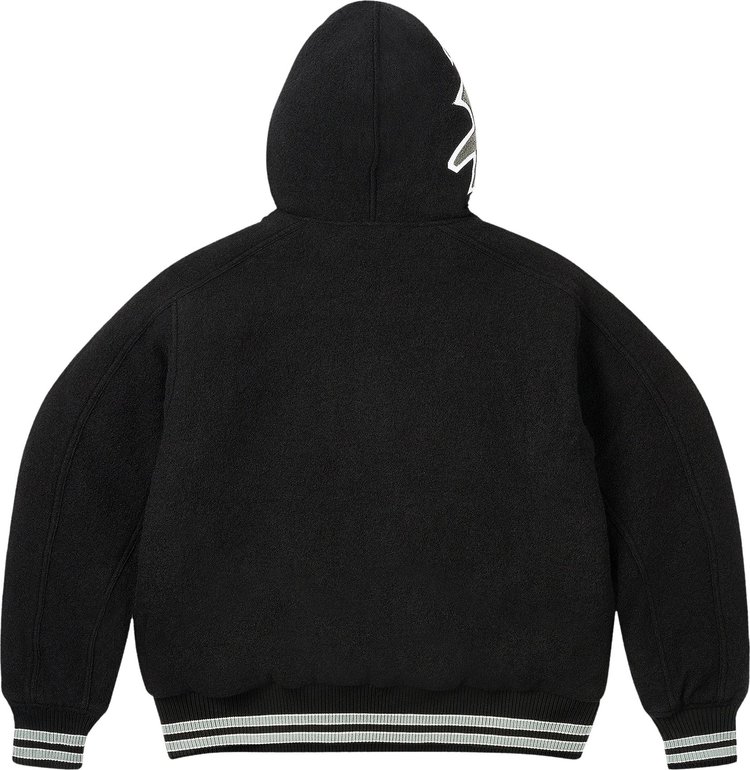 Palace Hooded Varsity Jacket Black