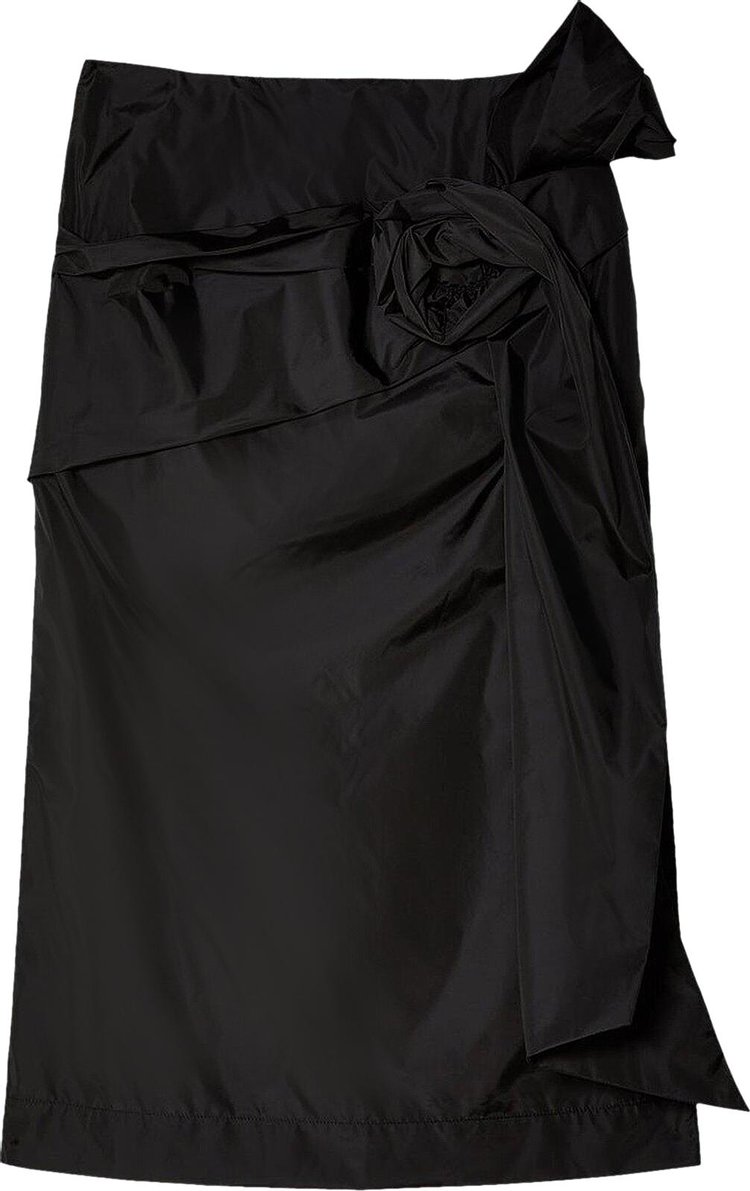 Simone Rocha Pressed Rose Pencil Skirt Black