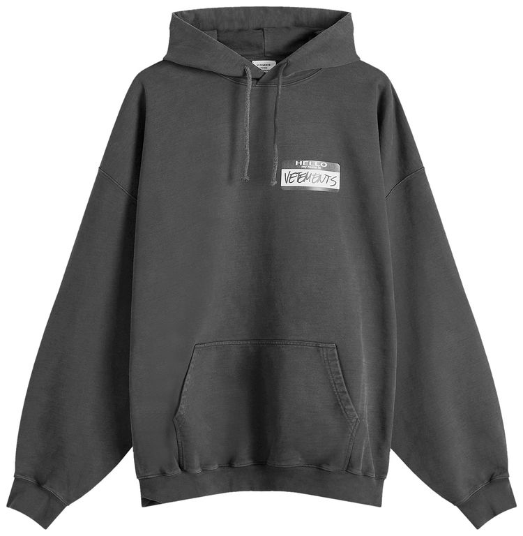 Vetements Hello My Name Is Vetements Hoodie Black