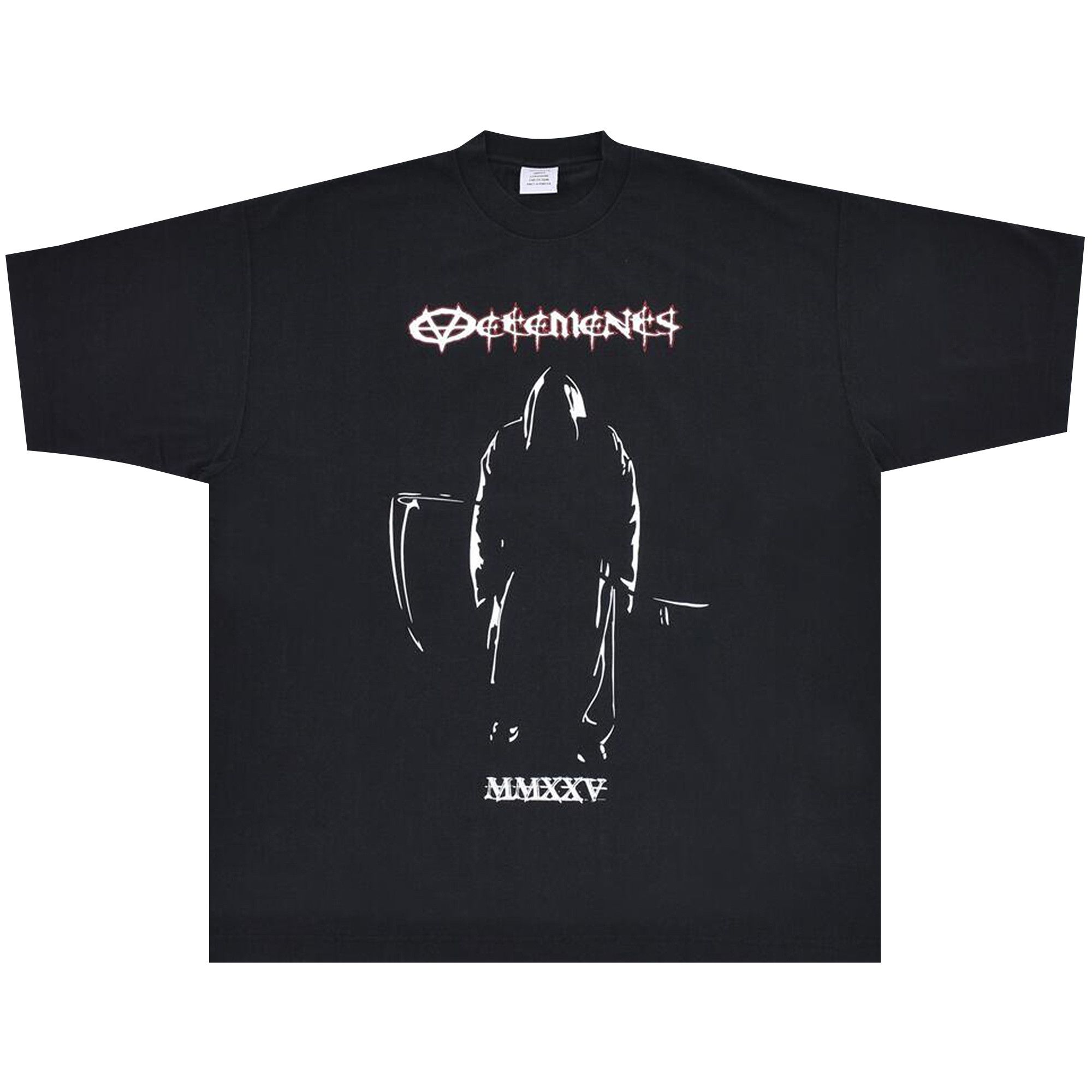 関税込【VETEMENTS】reaper regular t-shirt Black VETEMENTS Men's Reaper Regular T-Shirt in Black Vetements